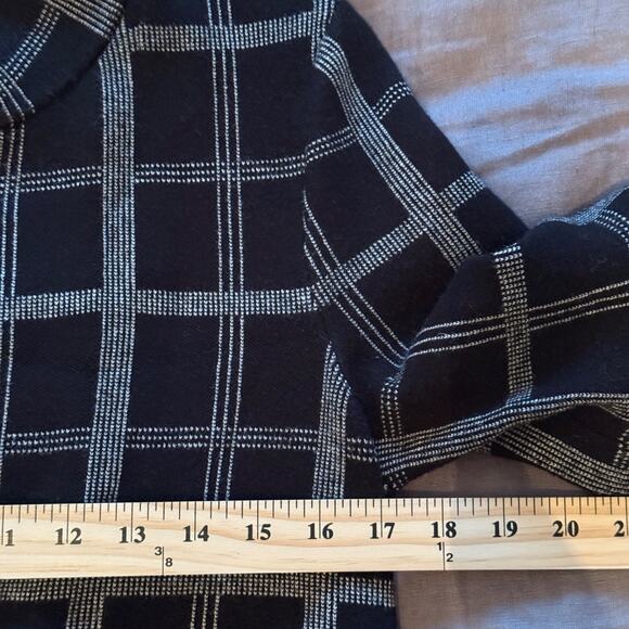 Moth by Anthropologie Knit Sweater Blazer Windowpane Black White S Office Career - Picture 7 of 10